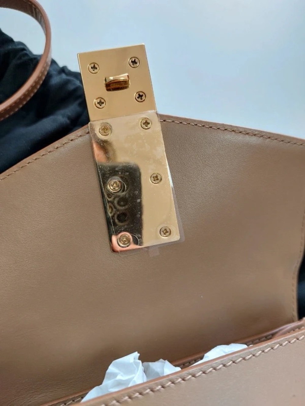 DeMellier Tan Leather Mini Satchel with Gold Hardware - Picture 5 of 7